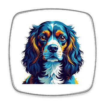 Norfolk Spaniel Hunderasse Bunte Karikatur Kawaii - Viereckiger Kühlschrankmagnet - Weiß - Vorne
