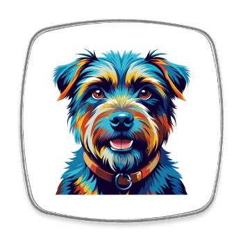 Norfolk Terrier Hunderasse Bunte Karikatur Kawaii - Viereckiger Kühlschrankmagnet - Weiß - Vorne