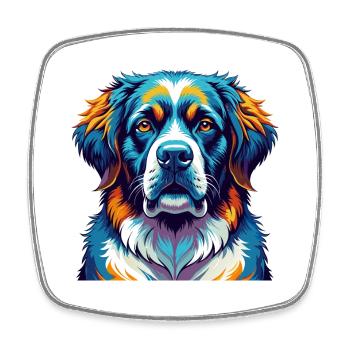Moskau Watchdog Rasse Bunte Karikatur Kawaii - Viereckiger Kühlschrankmagnet - Weiß - Vorne