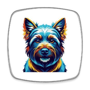 Sporting Lucas Terrier Chien Race Dessin animé Kawaii - Magnet carré - blanc - Devant