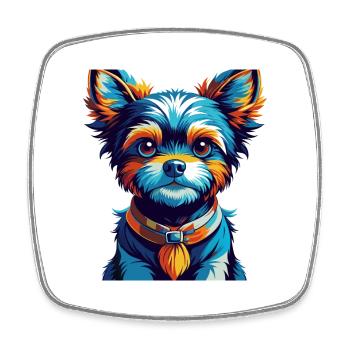 Jouet Russe Chien Race Coloré Dessin Animé Kawaii - Magnet carré - blanc - Devant