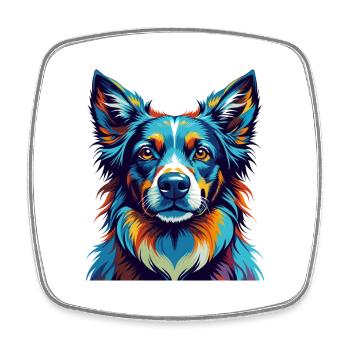 Sapsali Dog Breed Colorful Cartoon Kawaii - Square fridge magnet - white - Front