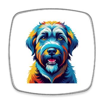Wheaten Terrier à poil doux Dog Breed Cartoon - Magnet carré - blanc - Devant