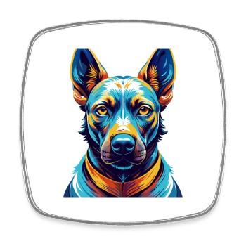 Thai Ridgeback Hunderasse Bunte Karikatur Kawaii - Viereckiger Kühlschrankmagnet - Weiß - Vorne