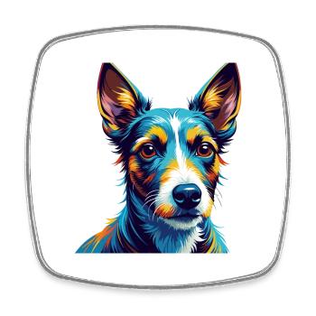 Glatter Foxterrier Hunderasse Karikatur Kawaii - Viereckiger Kühlschrankmagnet - Weiß - Vorne