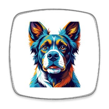 Schweizer Laufhund Hunderasse Bunte Karikatur Kawaii - Viereckiger Kühlschrankmagnet - Weiß - Vorne