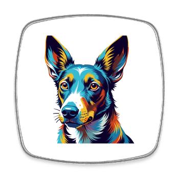 Podenco Canario Dog Breed Colorful Cartoon Kawaii - Square fridge magnet - white - Front