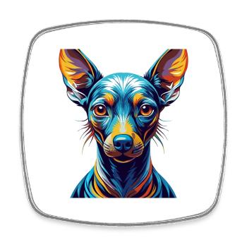 Peruvian Hairless Dog Breed Cartoon Kawaii - Square fridge magnet - white - Front