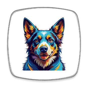 Boeuf Portugais Race Chien Dessin Animé Kawaii - Magnet carré - blanc - Devant