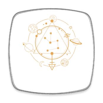 Cosmic Geometry Orbital Emblem - Square fridge magnet - white - Front