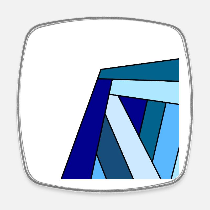 carre colore bleu - Magnet carré - blanc