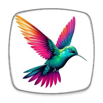 Kolibri - Viereckiger Kühlschrankmagnet - Weiß - Vorne