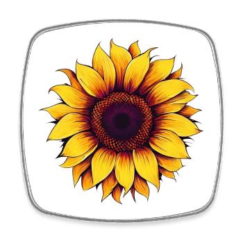Sunflower - Square fridge magnet - white - Front