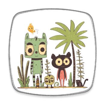 Visiting the Tropical Rainforest - Square fridge magnet - white - Front