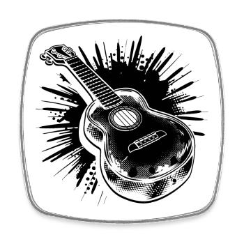 Ukulele Drawing - Square fridge magnet - white - Front