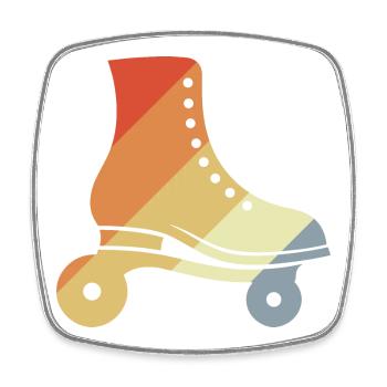 Vintage Roller Skates - Square fridge magnet - white - Front