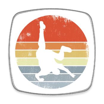 Breakdancer Zeichnung Vintage Look - Viereckiger Kühlschrankmagnet - Weiß - Vorne
