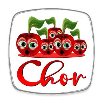 HOBBY SINGEN - CHOR GRUPPE KIRSCHEN - Viereckiger Kühlschrankmagnet - Weiß - Vorne