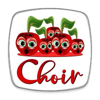 CERISES CHANTANTES - CHANTEUR DE CHŒUR - FRUITS - Magnet carré - blanc - Devant