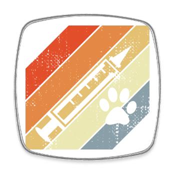 Retro Spritze - Viereckiger Kühlschrankmagnet - Weiß - Vorne