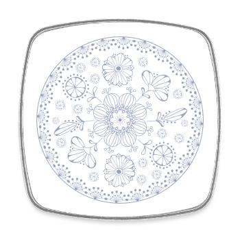 Floral pattern - Square fridge magnet - white - Front