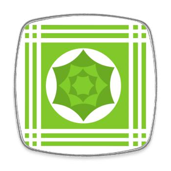 Geometrische Farbenspiele in Grün - Viereckiger Kühlschrankmagnet - Weiß - Vorne