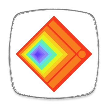 Geometric plays of colours and patterns - Square fridge magnet - white - Front