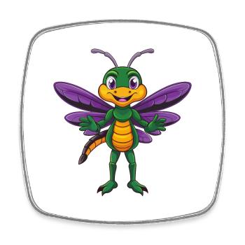 libellule drôle kawaii personnage de dessin animé clipart - Magnet carré - blanc - Devant