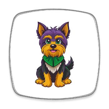 Yorkshire Terrier Hund Kawaii Zeichentrickfigur - Viereckiger Kühlschrankmagnet - Weiß - Vorne
