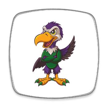 Geier Lustige Kawaii Cartoon Figur Clipart - Viereckiger Kühlschrankmagnet - Weiß - Vorne