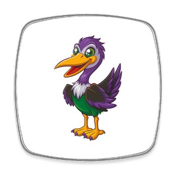Storch Lustige Kawaii Cartoon Figur Clipart - Viereckiger Kühlschrankmagnet - Weiß - Vorne