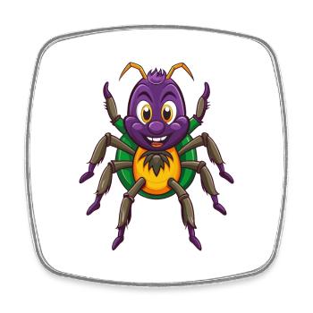 araignée drôle kawaii dessin animé personnage clipart - Magnet carré - blanc - Devant