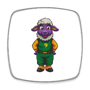 Schaf Lustige Kawaii Cartoon Figur Clipart - Viereckiger Kühlschrankmagnet - Weiß - Vorne
