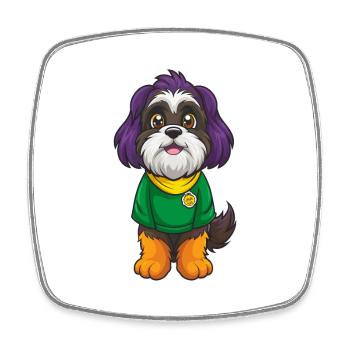 Shih Tzu Dog Funny Kawaii Cartoon Character - Square fridge magnet - white - Front