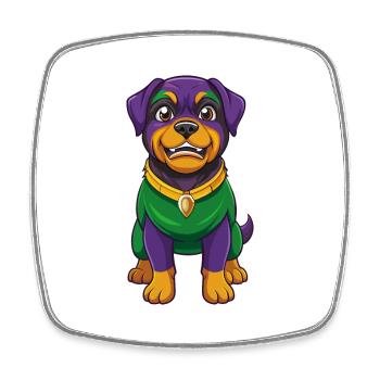 Rottweiler Dog Funny Kawaii Cartoon Character - Square fridge magnet - white - Front