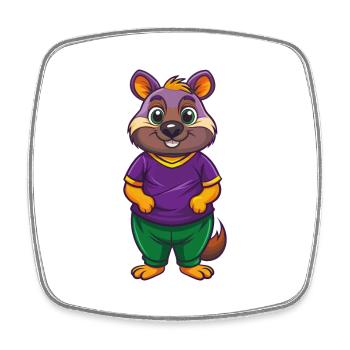 Quokka Funny Kawaii Cartoon Character Clipart - Square fridge magnet - white - Front