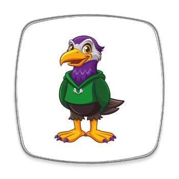 Seagull Funny Kawaii Cartoon Character Clipart - Square fridge magnet - white - Front