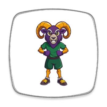 Ram Lustige Kawaii Cartoon Figur Clipart - Viereckiger Kühlschrankmagnet - Weiß - Vorne