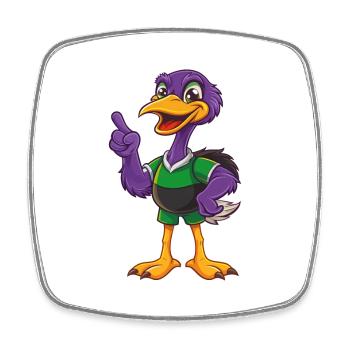 Strauß Lustige Kawaii Cartoon Figur Clipart - Viereckiger Kühlschrankmagnet - Weiß - Vorne