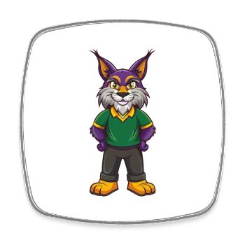 Luchs Lustige Kawaii Cartoon Figur Clipart - Viereckiger Kühlschrankmagnet - Weiß - Vorne
