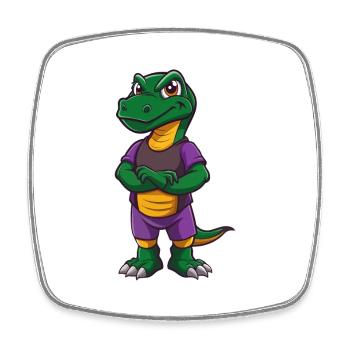 Komodo Dragon Funny Kawaii Cartoon Character - Square fridge magnet - white - Front