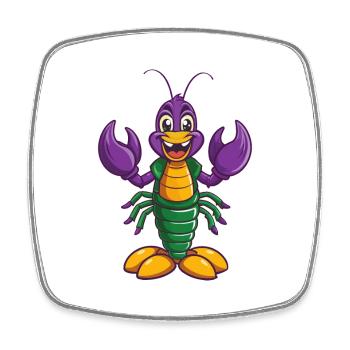 Hummer Lustige Kawaii Cartoon Figur Clipart - Viereckiger Kühlschrankmagnet - Weiß - Vorne
