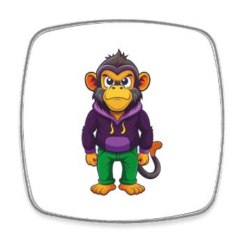 Monkey Funny Kawaii Cartoon Character Clipart - Square fridge magnet - white - Front
