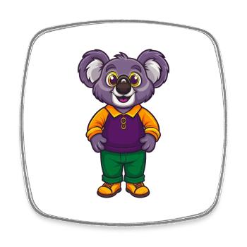 Koala Lustige Kawaii Cartoon Figur Clipart - Viereckiger Kühlschrankmagnet - Weiß - Vorne