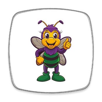 abeille drôle kawaii personnage de dessin animé clipart - Magnet carré - blanc - Devant