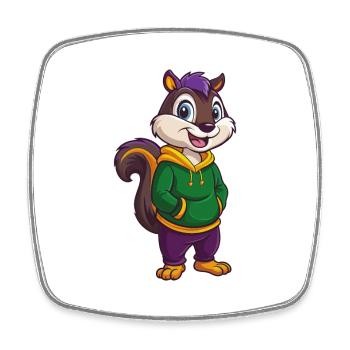Chipmunk Drôle Kawaii Dessin animé Personnage Clipart - Magnet carré - blanc - Devant