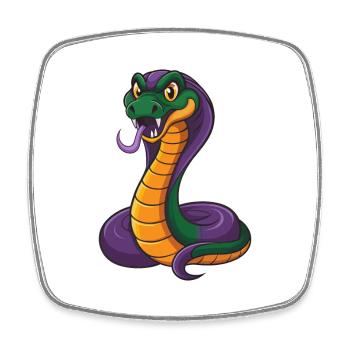 Cobra Funny Kawaii Cartoon Character Clipart - Square fridge magnet - white - Front