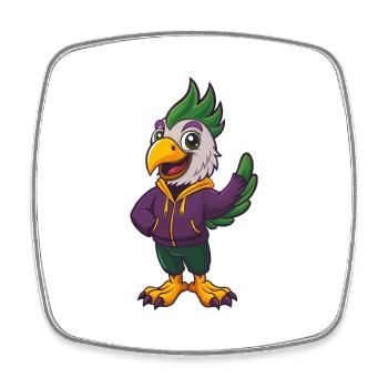 Cockatoo Funny Kawaii Cartoon Character Clipart - Square fridge magnet - white - Front