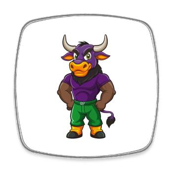 Bulle Lustige Kawaii Cartoon Figur Clipart - Viereckiger Kühlschrankmagnet - Weiß - Vorne