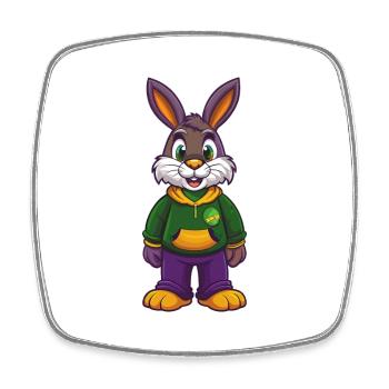 Hase Lustige Kawaii Cartoon Figur Clipart - Viereckiger Kühlschrankmagnet - Weiß - Vorne